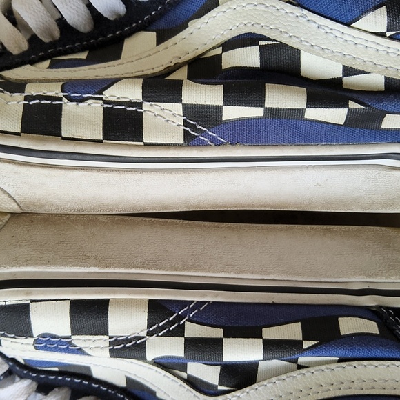 Vans Sneakers Checkboard Flame Blue & White design Size Men 8.5 Size Women 10 - Picture 11 of 14